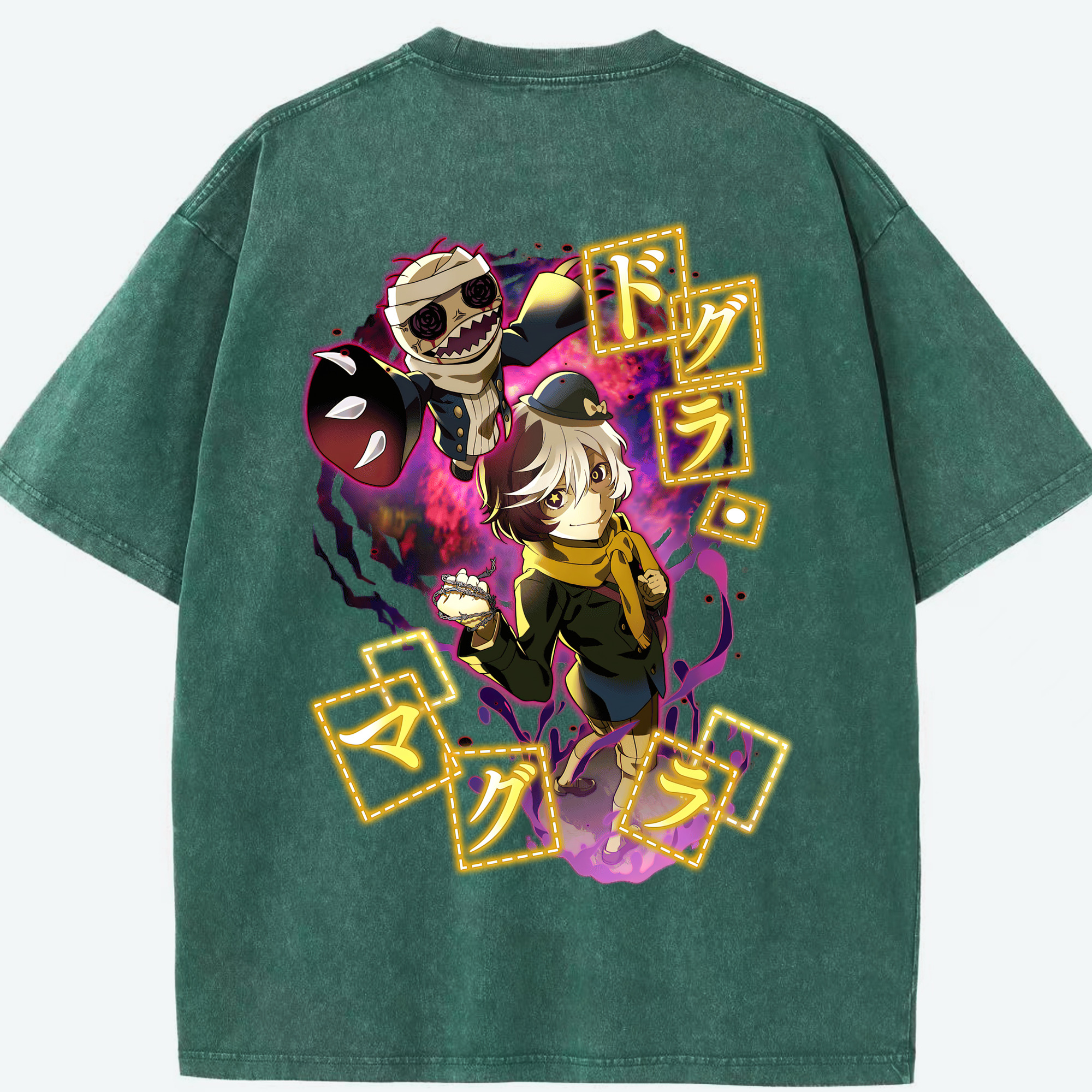 （画像用） 文豪ストレイドッグス Bungo Stray Dogs 綿100% ヴィンテージ風 半袖Tシャツ（背面プリント）